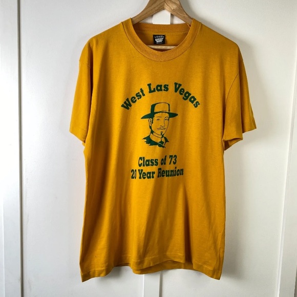 Vintage Screen Stars 90s West Las Vegas Reunion T Shirt Stitch Yellow Large - Picture 9 of 11